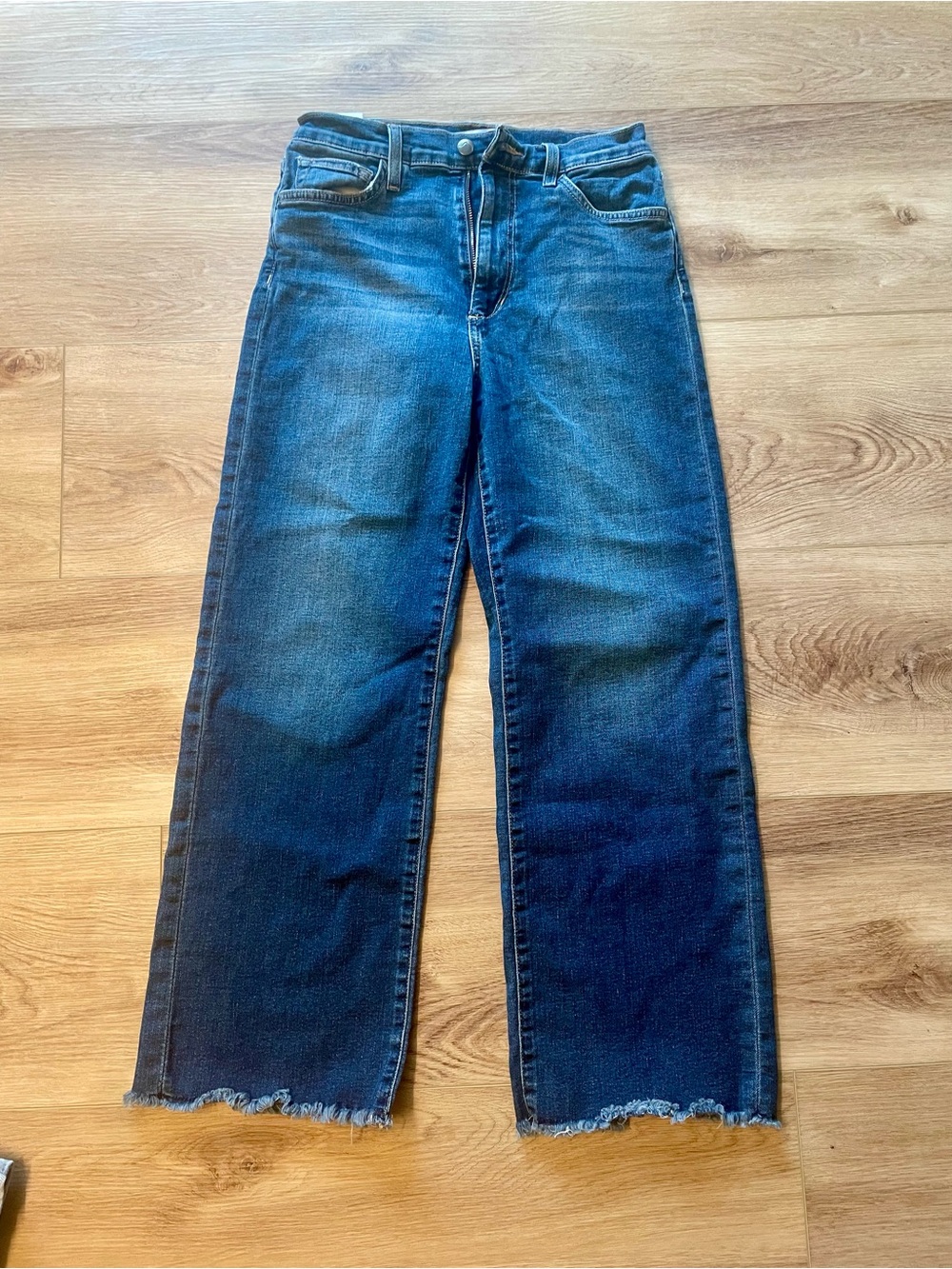Joe's Jeans Women's Cropped Straight-Leg Raw Hem Jeans - Dark Blue Denim